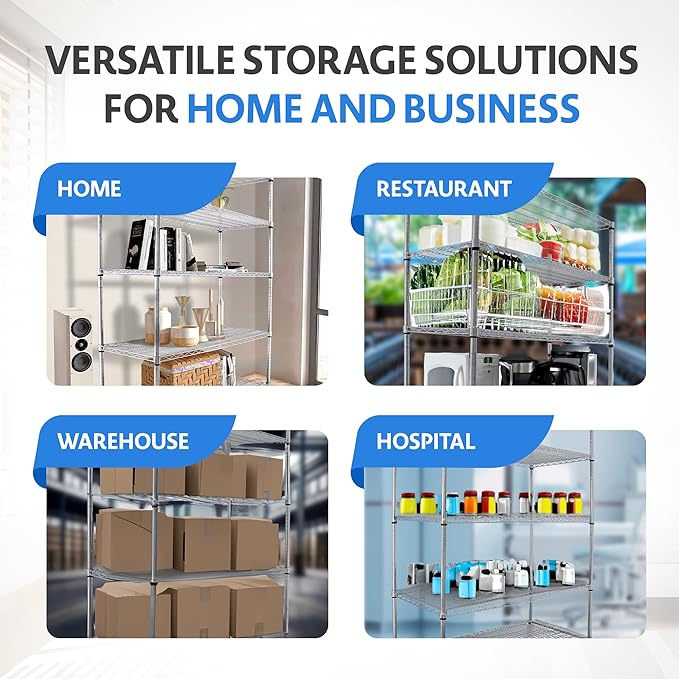 CRESCENT 48" W Storage Shelves 4000LBS Metal Shelving 5 Tier Wire Shelving Unit - Image 9