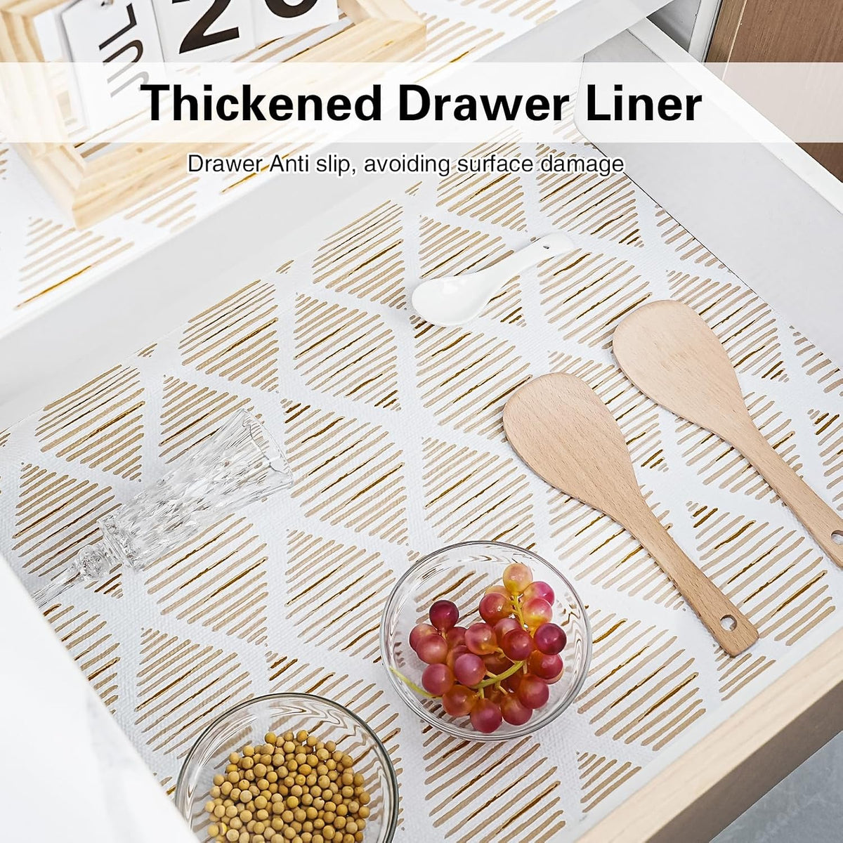 Drawer and Shelf Liner for Kitchen Cabinet Non-Adhesive 24in x 20FT