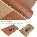 Mydours Cork & PU Leather Desk Mat, Dual-Sided Portable Desk Pad Blotter - Image 3