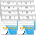 Marspark 300 Pieces Clear Plastic Horizontal Name Badge ID Card Holders by Marspark