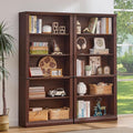 RWYHG 70" Walnut Tall Bookshelf Set of 2, 5-Tier Thick Wooden Book Shelf by RWYHG