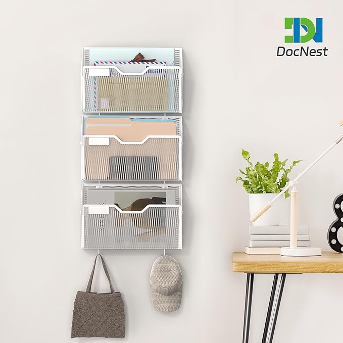 Docnest 3 Pack Hanging Wall File Holders, Mesh Wall Letter File Holder - Image 5