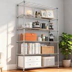 M MZG 6 Tiers Shelf 2100 lbs Steel Storage Shelving Utility Shelving Unit Steel - Image 7
