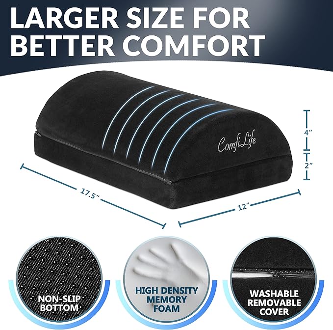 ComfiLife Foot Rest for Under Desk at Work – Adjustable Height Memory Foam Foot - Image 4