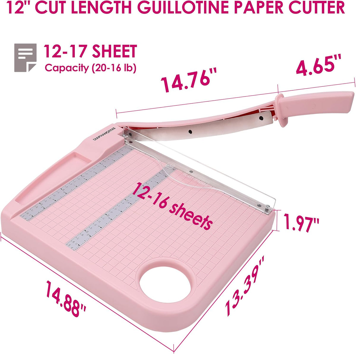 12" Paper Cutter, Precision Cut with Safety Protection and Blade Lock, 1...