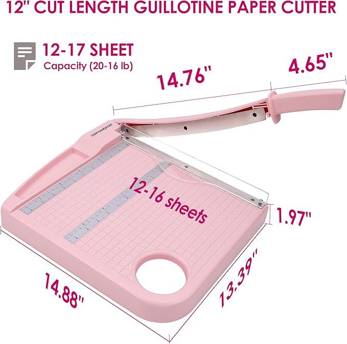 Paper Cutter, Paper Trimmer12" Cutting Length Heavy Duty Guillotine Paper Slicer - Image 3