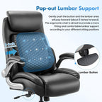 colamy office ergonomic desk high back executive chair showing dimensions