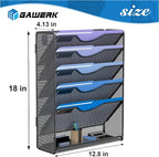Gawerk 6 Tier Hanging File Organizer, Mesh Wall File Holder Paper Folder Rack - Image 2