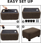 carolmade small foot stool ottoman footstool with legs, front angle view