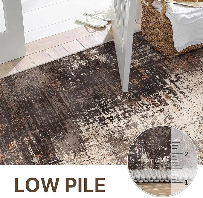 GENIMO Washable Area Rugs for Living Room, 8x10 Vintage Non Slip Rugs, Low Pile - Image 8