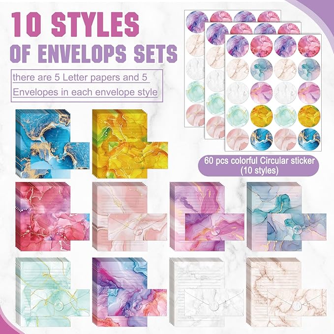 TaoBary 160 Pcs Stationery Paper Set 50 Double Sided Stationery Papers - Image 4