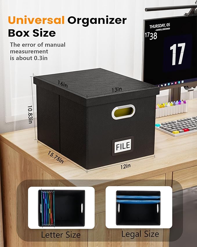 Oterri File Organizer Box with Lid - Image 3