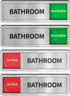 2 Pack Bathroom Door Signs, Restroom Signs by Abudada