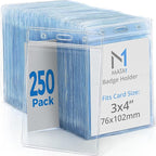 Mata1-USA Plastic Extra-Thick Vertical ID Card Holder, Large Size No Zipper by Mata1