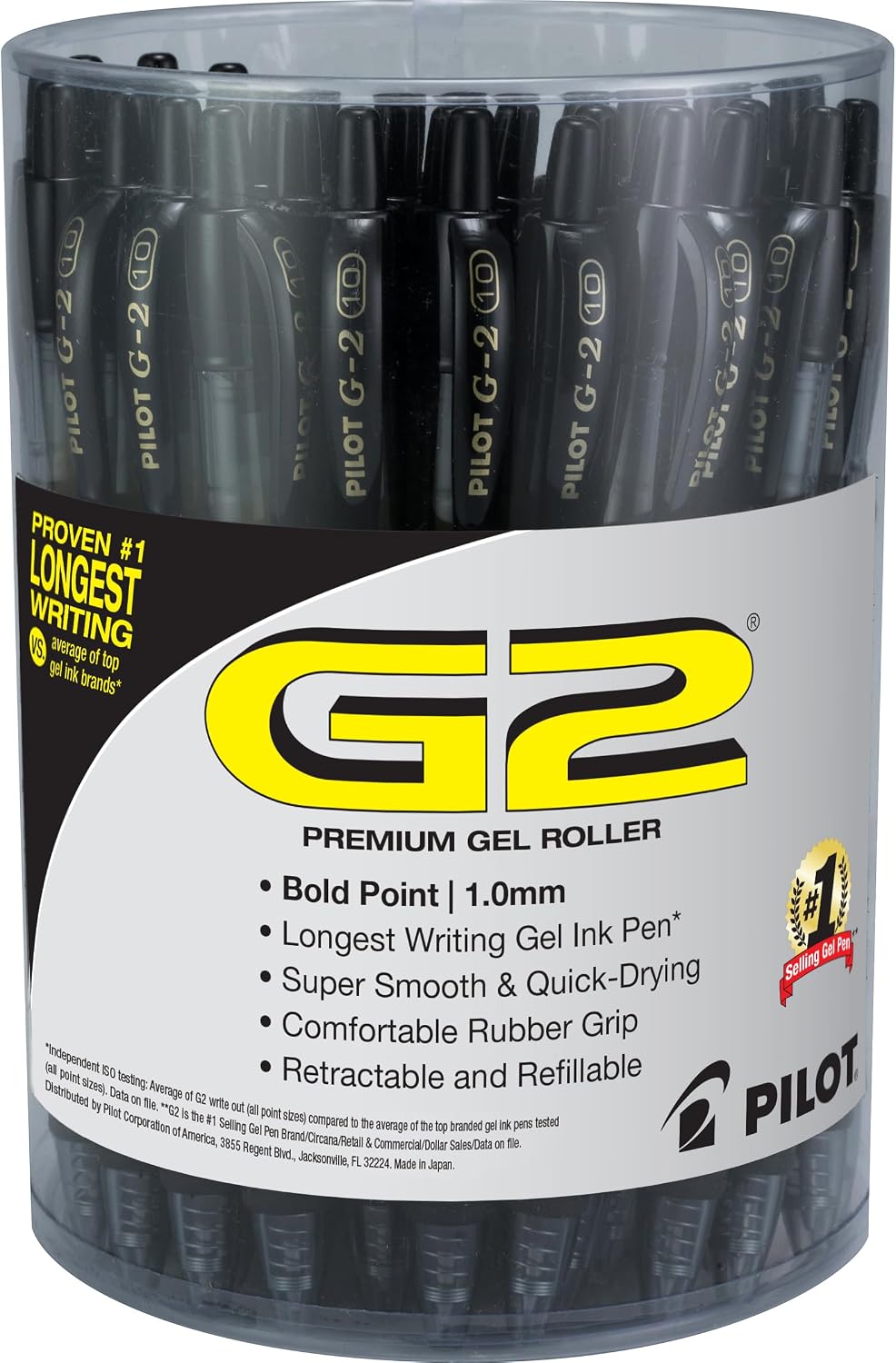 Pilot 84095 G2 Premium Retractable Gel Ink Pen, Refillable, Black Ink, 1.0 mm...