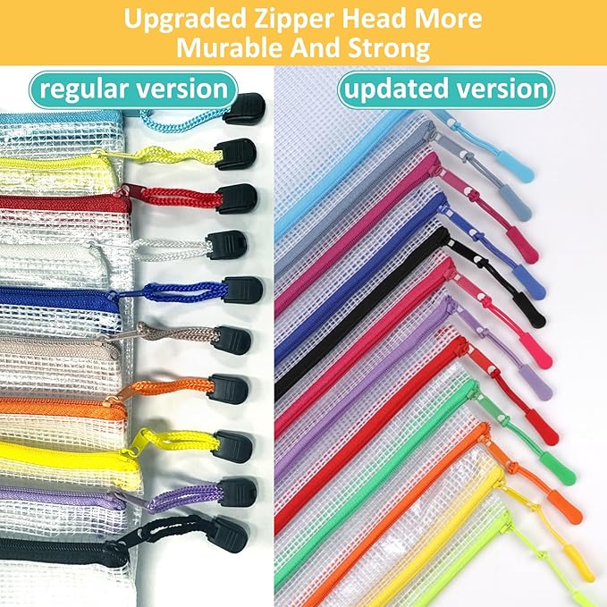 YOPCDJ 12pcs Mesh Zipper Pouch Bags, Extra Large A3 Puzzle Bag - Image 4