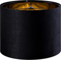 GO&SO Black Velvet Lamp Shades Set of 1 Large Drum Lampshades -16" Top x 16" by GOSO
