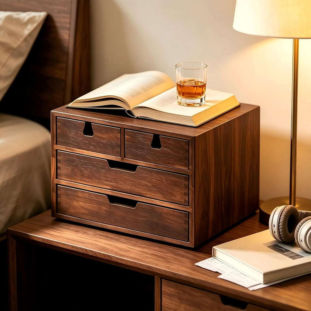 deayou bamboo desk organizer, 100% natural bamboo desktop on a desk or shelf