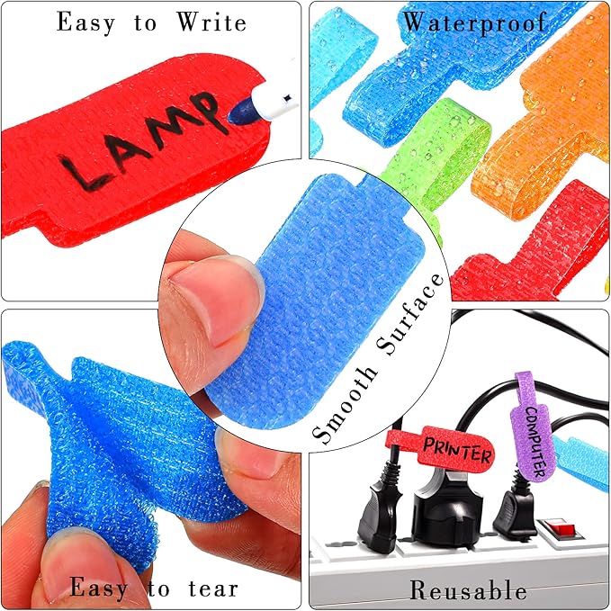 50 Pieces Cable Labels Multi Color Cord Wire Labels, Cable Tags and Wire Tags - Image 3
