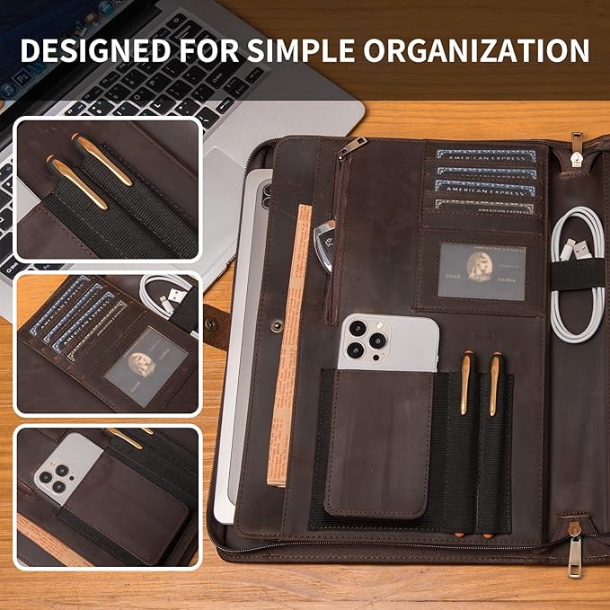 Geslun Personalized Genuine Leather Portfolio, Legal Size 8.5 x 14 Pad Holder - Image 8
