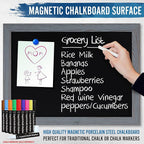 Rustic Grey Magnetic Wall Chalkboard, Large Size 18" x 24", Framed Chalkboard - Image 5