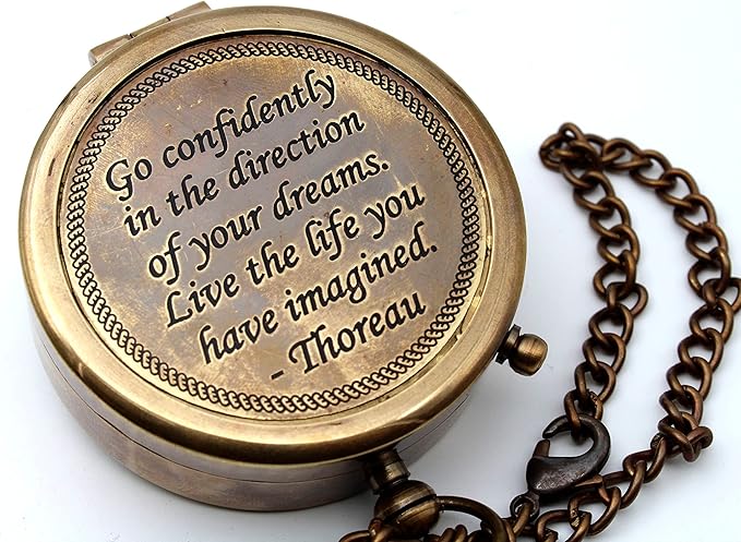 Be Strong and Courageous, Do Not Be Afraid Brass Engraved Compass - Image 4