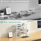 ELITEROO Desk Shelf Organizer, 2 Tier Wood Desktop Bookshelf Storage Rack - Image 6