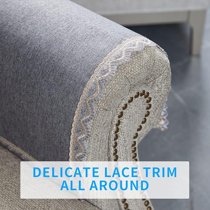 MINJIATEX Couch arm Covers, Non-Slip lace Sofa arm Covers Set of 2 Washable - Image 2
