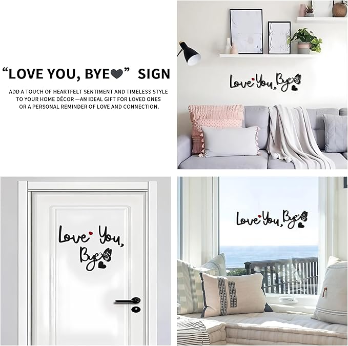 Love You Bye Wood Sign with Butterfly Home Decor Boho Decor Wall Decor Express - Image 6