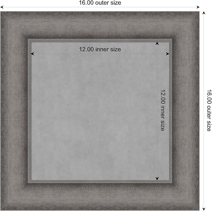 Amanti Art Grey Framed Magnetic Board 16x16 X-Small Vision Board - Image 4
