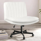 PUKAMI Criss Cross Chair with Wheels, Armless Cross Legged Office Desk Chair by PUKAMI