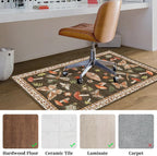 Office Chair Mat for Hardwood Floor,Mushroom 48"x60" Computer Chair Mat for Rolling Chairs Carpet,Under Desk Non Slip Gaming Rug,Low-Pile Rubber Backing Large Protector Mat (Brown)