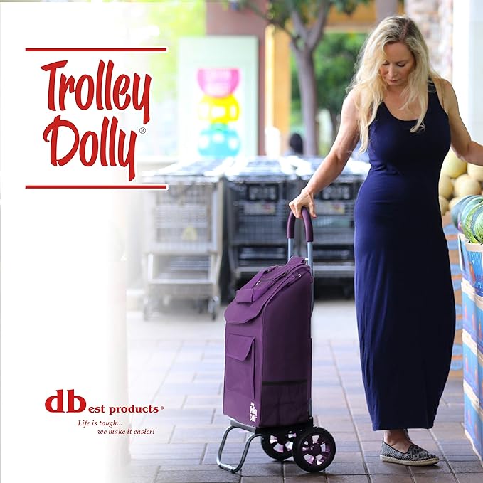 dbest products Trolley Dolly Purple Foldable Shopping cart - Image 6