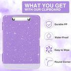 Sooez Glitter Clipboard with Storage, High Capacity Clip Boards 8.5x11 with Pen - Image 3