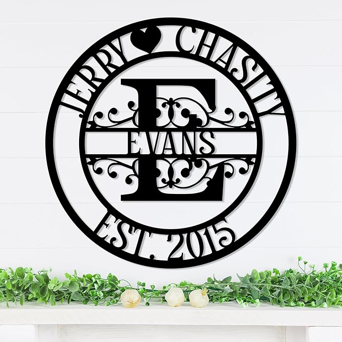 Personalized Metal Name Signs, Split Letter Monogram Wall Decor, Custom Last - Image 2