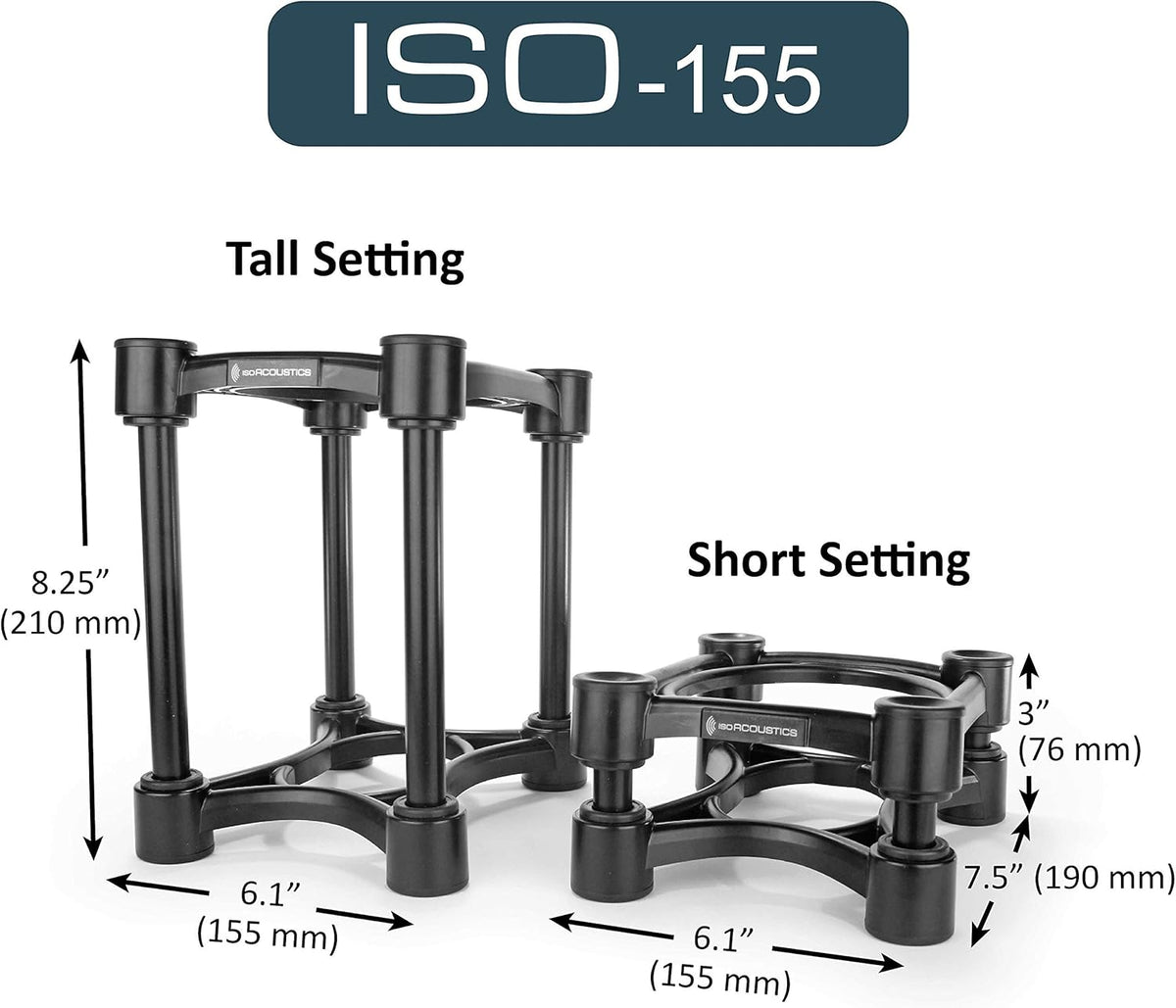 IsoAcoustics Iso-Stand Series Speaker Isolation Stands with Height & Tilt...