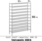 Regal Altair 18" Deep x 60" Wide x 86" Height Wire Shelving Kit | 10-Tier | NSF - Image 3