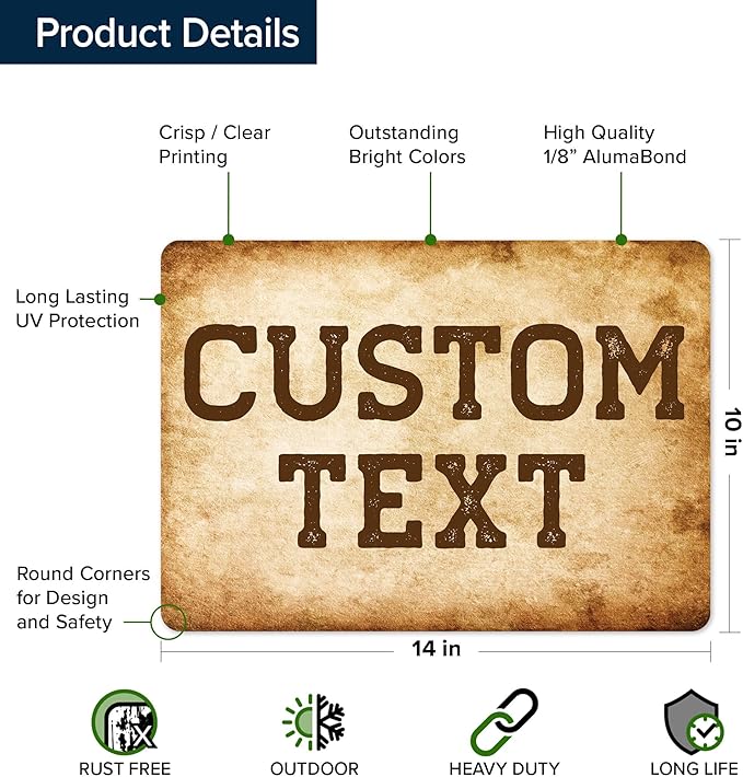 Custom Sign, Custom Street Sign, 11 Font Colors, 13 Font Styles, 4 Hole Options - Image 6
