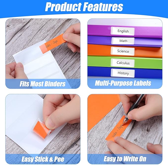 120 Pieces Clear Binder Label Holders Self Adhesive Label Holder Clear Adhesive - Image 6