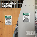 SmartSign - S-2917-AL-14 "Think Safety First - Wear Personal Protective - Image 5