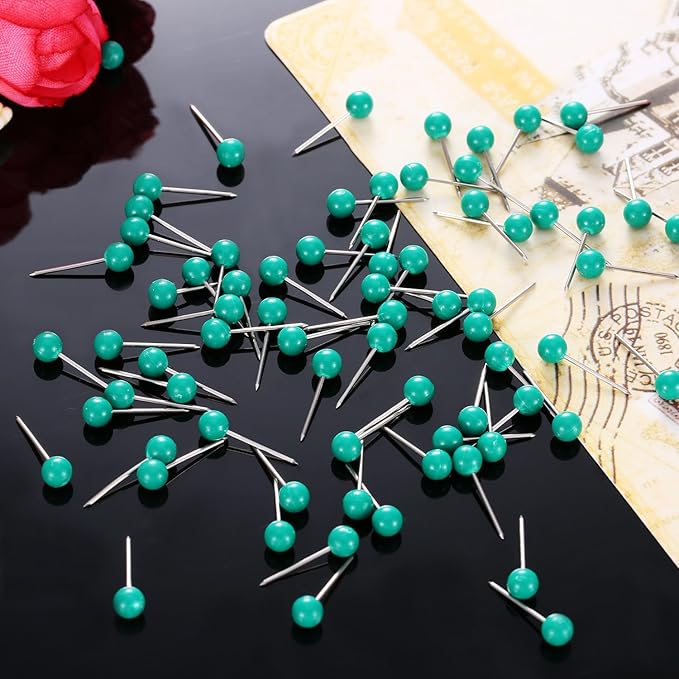 WILLBOND 500 Pack Map Push Pins Map Tacks Small Round Head Push Pins Thumb Tacks - Image 5