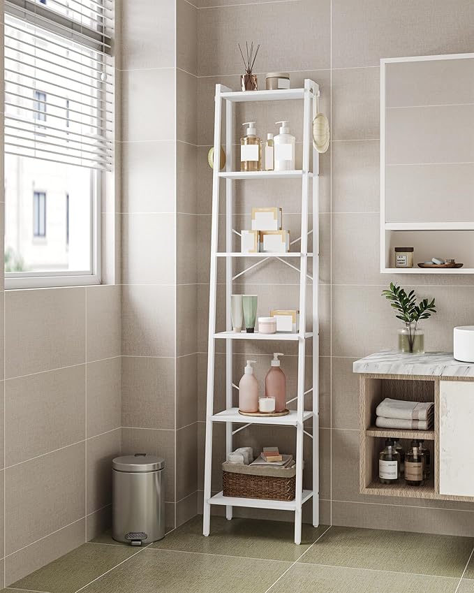 Hzuaneri Ladder Shelf, Bookshelf Bookcase, Freestanding Corner Storage Shelve - Image 6