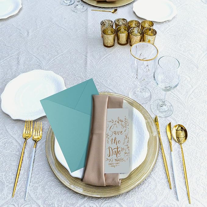 Shimmery Blue Envelope A7-100 PCS Goefun V Flap Invitation Envelopes - Image 7