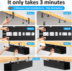 under desk cable management tray - under desk, side view