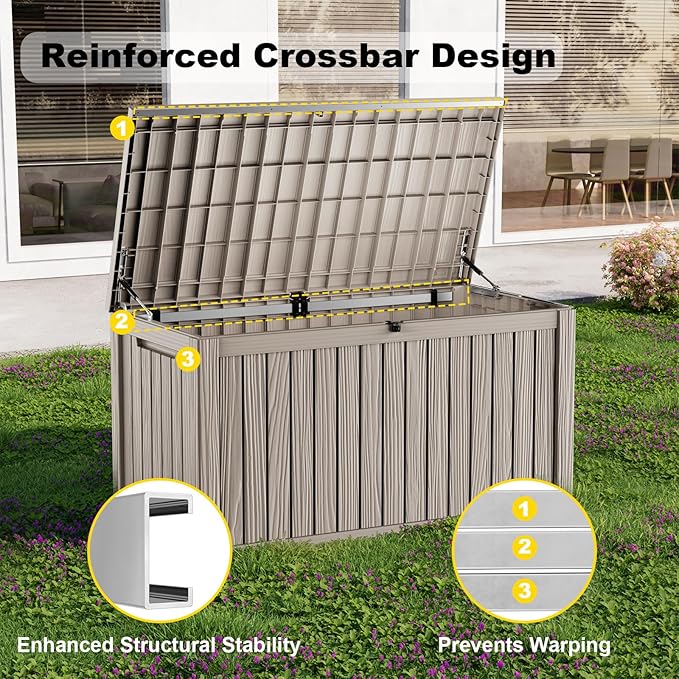EasyUp 200 Gallon Deck Boxes Resin Large Storage Bins - Image 4