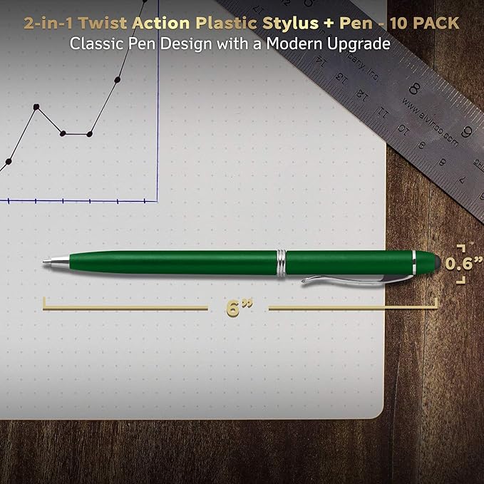 DISCOUNT PROMOS Twist Action Plastic Stylus Pens, Bulk Pack - Image 5
