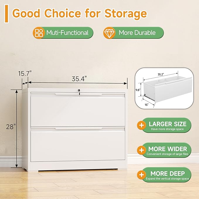 LONGLINK 2 Drawer Lateral File Cabinets - Image 3