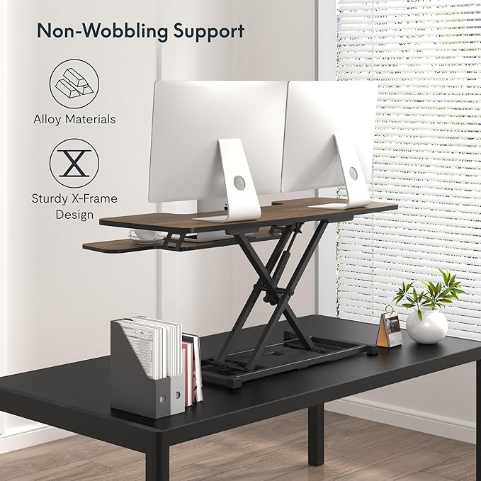 FLXISPOT 42" Standing Desk Converter Sit to Stand up Riser Height Adjustable - Image 6