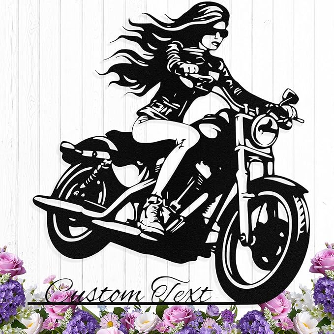 Custom Motorcycle Metal Sign Personalized Biker Name Sign Motorcycle Wall Art by HengMeiZiK