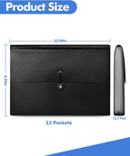 Expanding File Folder with Tabs, 13 Pockets File Organizer Accordion File - Image 3